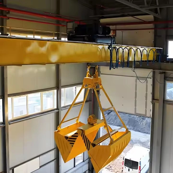 Double Beam Overhead Crane With Electric Bucket Grab factory